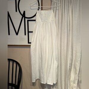 ZARA cotton white midi dress